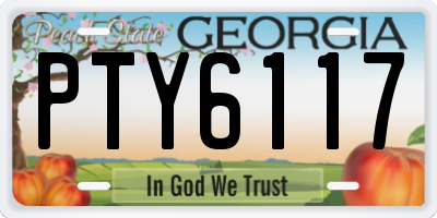 GA license plate PTY6117