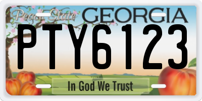 GA license plate PTY6123