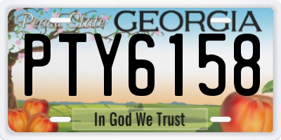 GA license plate PTY6158