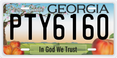 GA license plate PTY6160