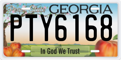 GA license plate PTY6168