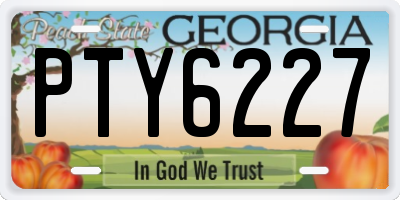 GA license plate PTY6227