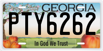 GA license plate PTY6262