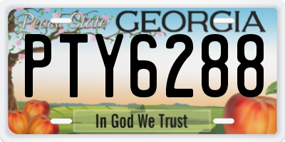 GA license plate PTY6288