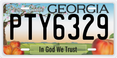 GA license plate PTY6329
