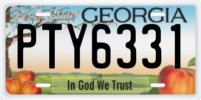 GA license plate PTY6331