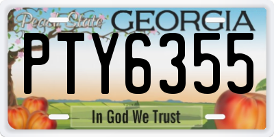 GA license plate PTY6355