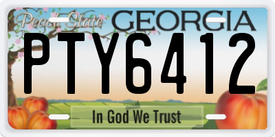 GA license plate PTY6412