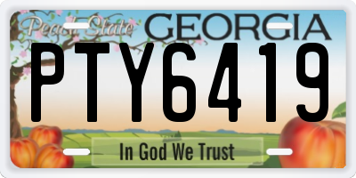 GA license plate PTY6419