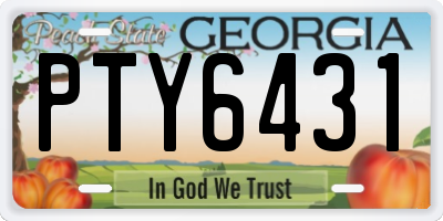 GA license plate PTY6431