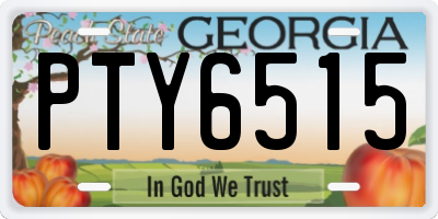 GA license plate PTY6515