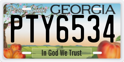 GA license plate PTY6534
