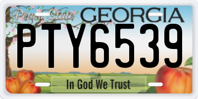 GA license plate PTY6539