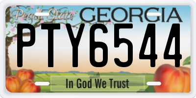GA license plate PTY6544