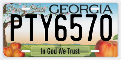 GA license plate PTY6570