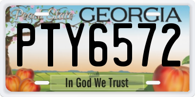 GA license plate PTY6572