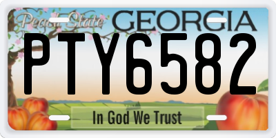 GA license plate PTY6582
