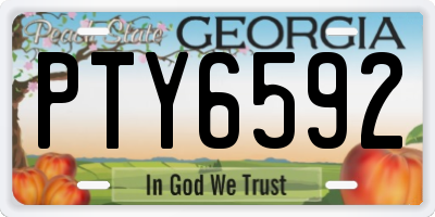 GA license plate PTY6592