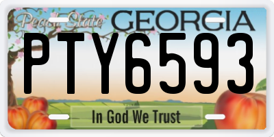 GA license plate PTY6593