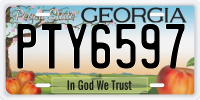 GA license plate PTY6597