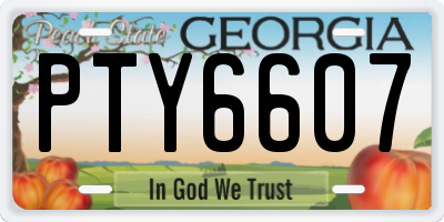 GA license plate PTY6607