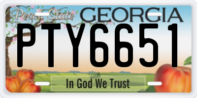 GA license plate PTY6651