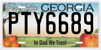 GA license plate PTY6689