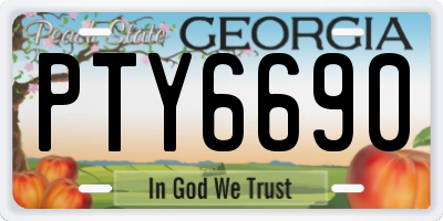 GA license plate PTY6690
