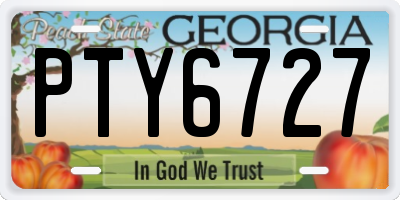 GA license plate PTY6727