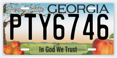 GA license plate PTY6746