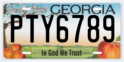 GA license plate PTY6789