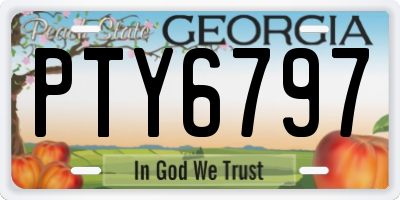 GA license plate PTY6797