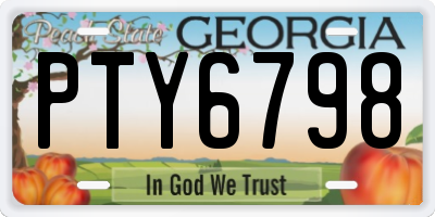 GA license plate PTY6798