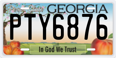 GA license plate PTY6876