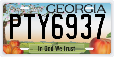 GA license plate PTY6937