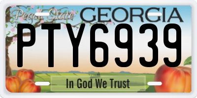 GA license plate PTY6939