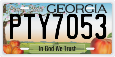 GA license plate PTY7053