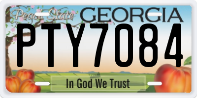 GA license plate PTY7084