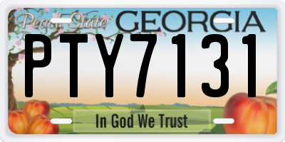 GA license plate PTY7131