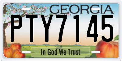 GA license plate PTY7145