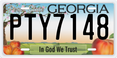 GA license plate PTY7148