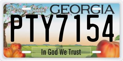 GA license plate PTY7154