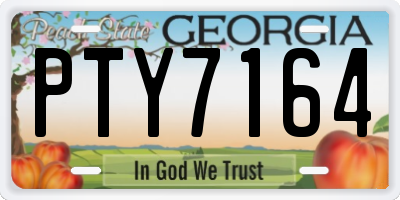 GA license plate PTY7164