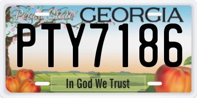 GA license plate PTY7186