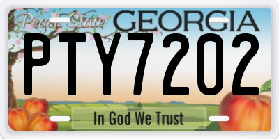 GA license plate PTY7202