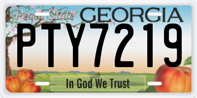 GA license plate PTY7219