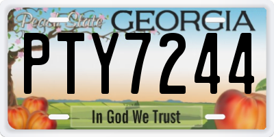 GA license plate PTY7244
