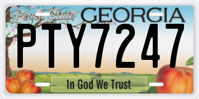 GA license plate PTY7247