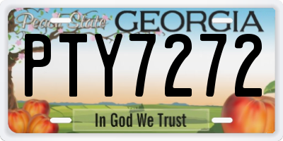 GA license plate PTY7272