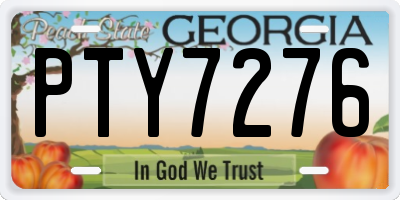 GA license plate PTY7276